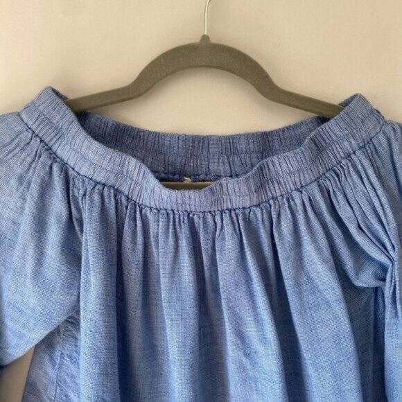 Women's Off‎ Shoulder Boho Shirt Ruffled Peasant Blouses Casual Crop Tops - Picture 4 of 5